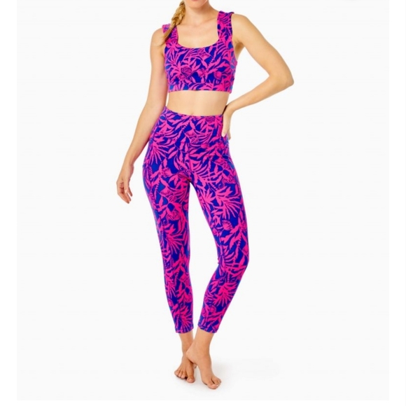 Lilly Pulitzer Other - 2pc SET Luxletic Lilly Pulitzer Pink Grenadine Flocking To Paradise Bra & Pant